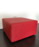 Vierkante Poef in Rood krokoprint Leer SL2100