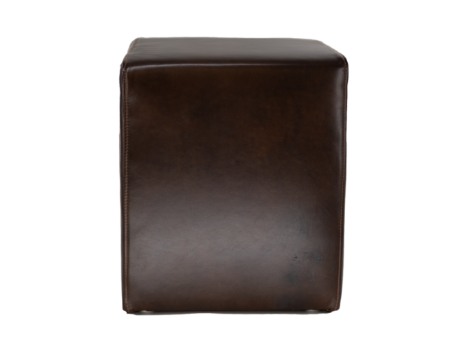 Vierkante Poef - Choco Bruin Leer- SL 2105