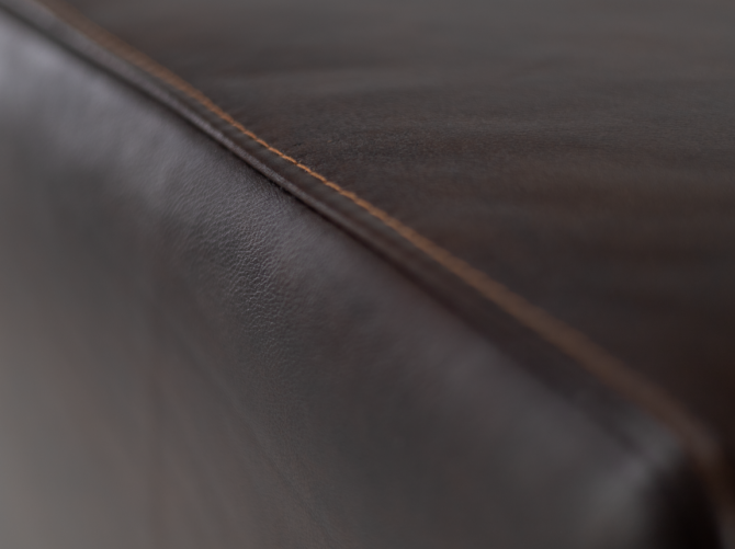 Vierkante Poef - Choco Bruin Leer- SL 2105